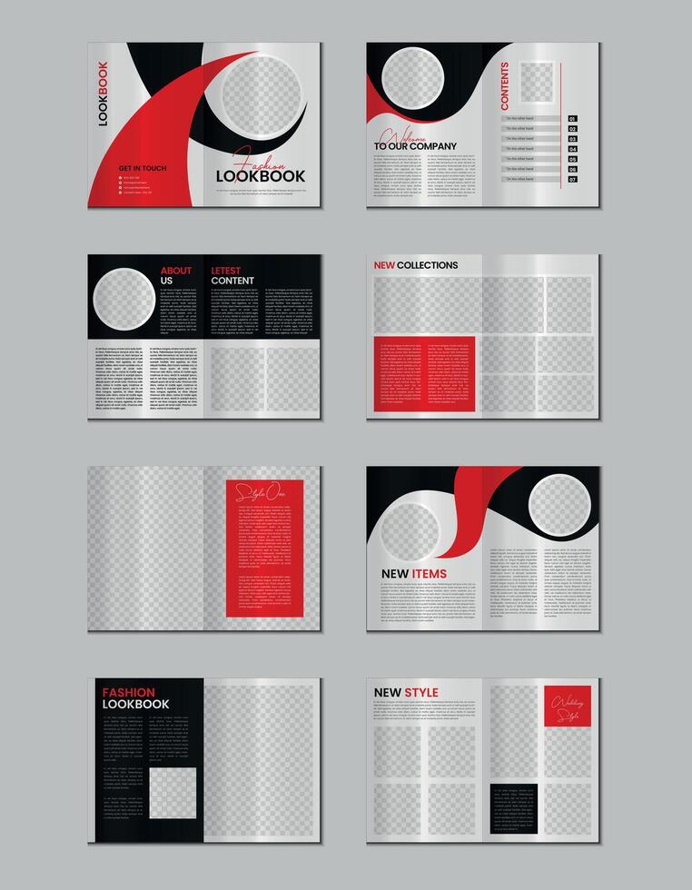 Fashion lookbook brochure template design vector