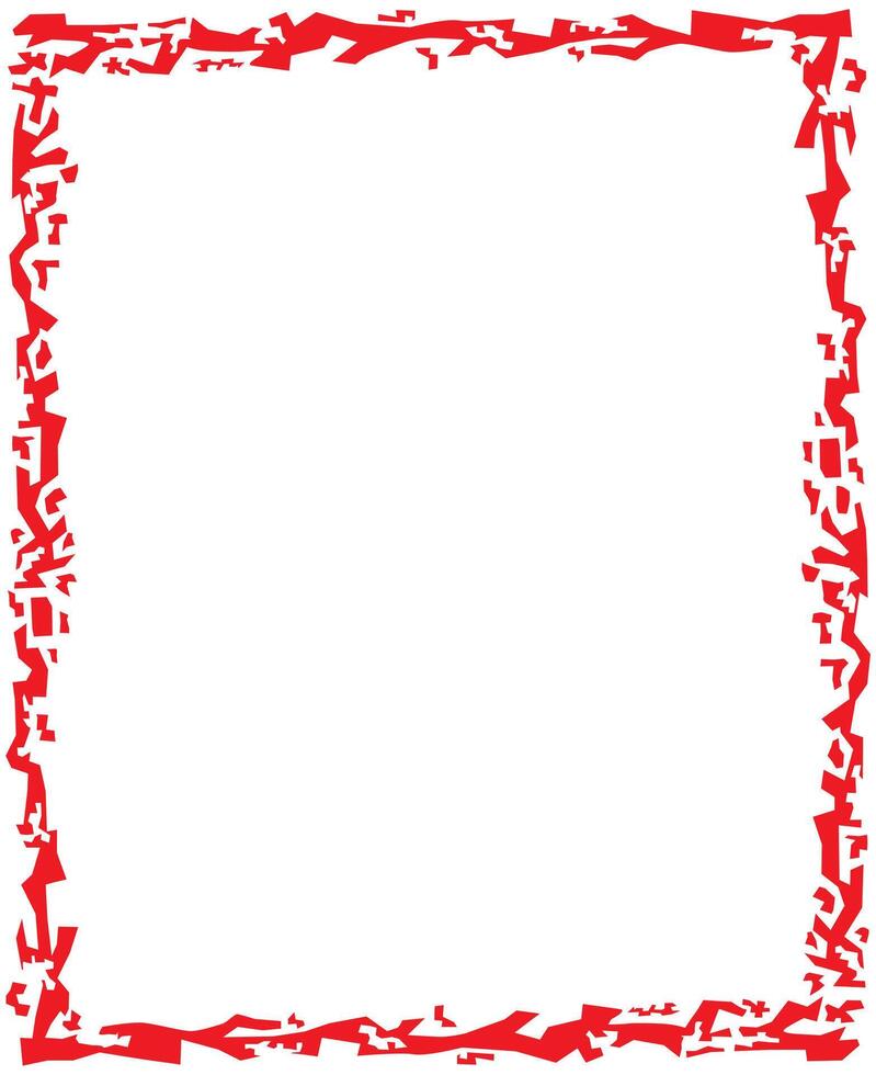 Grunge frame or border. Grunge background. Abstract template. Red color on white. Shapes like brushes. vector