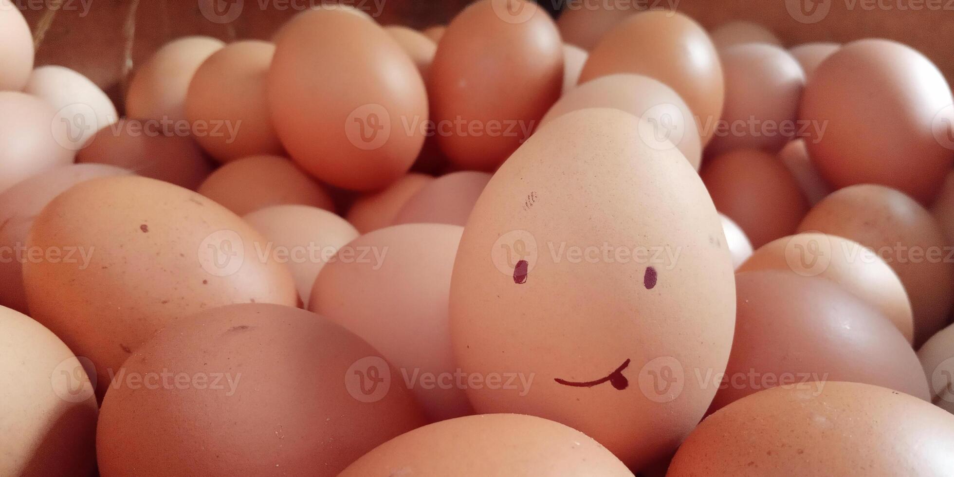 Happy egg among many - conceptual image photo