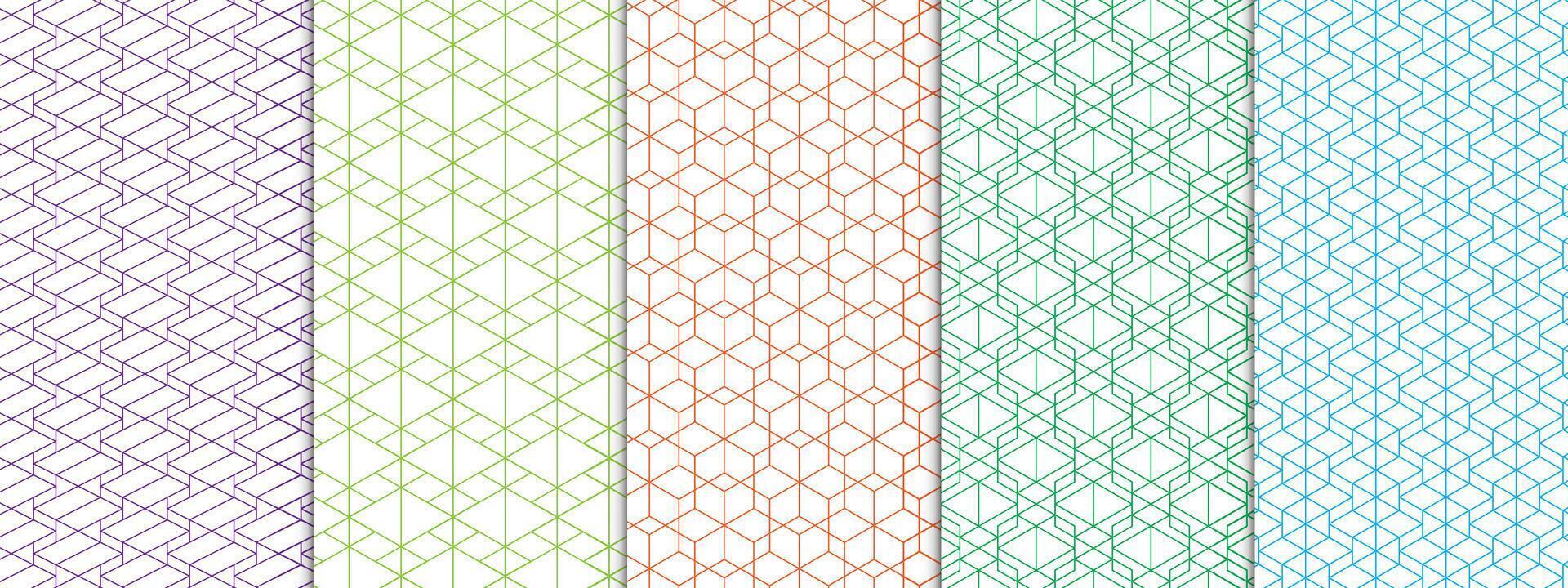 Geometric Seamless Patterns Ornament Illustration vector