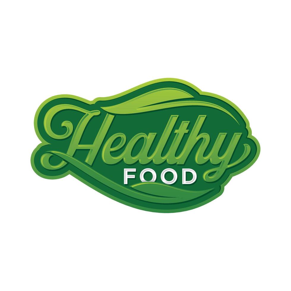Healthy Food letter text typography for food industry vector