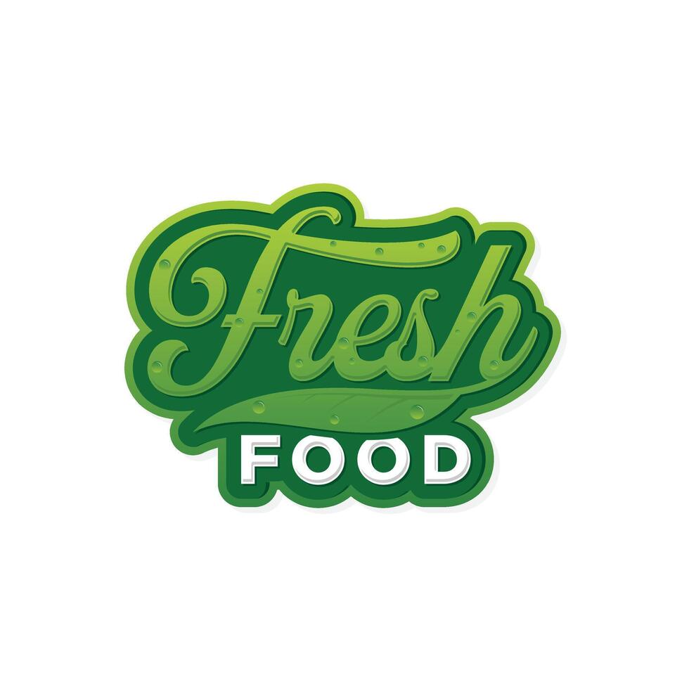 Fresh Food letter text typography for food industry vector