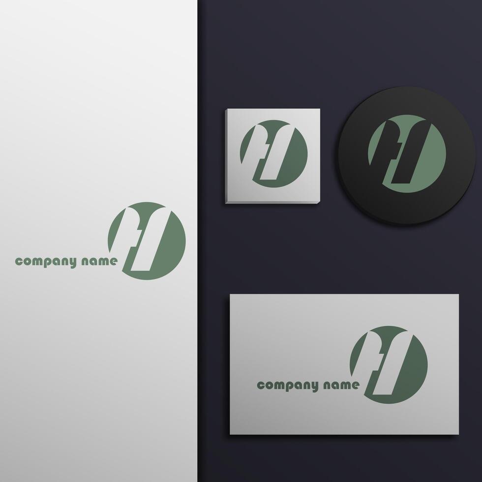 Set of business card templates logo letter H with mock up Illustration. Eps 10. vector