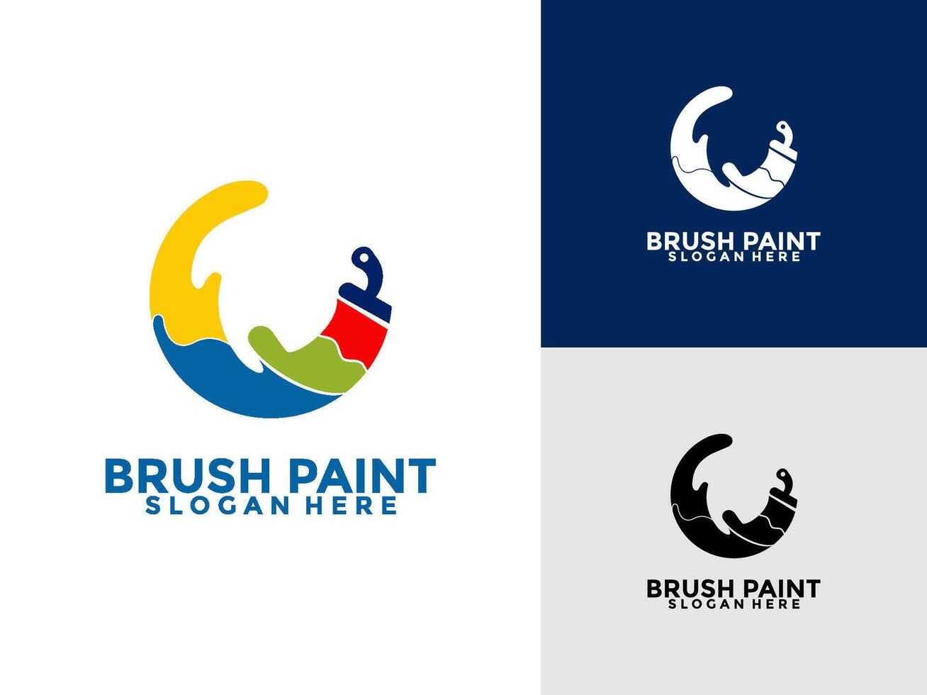 Brush and paint modern design logo , paint brush logo template vector