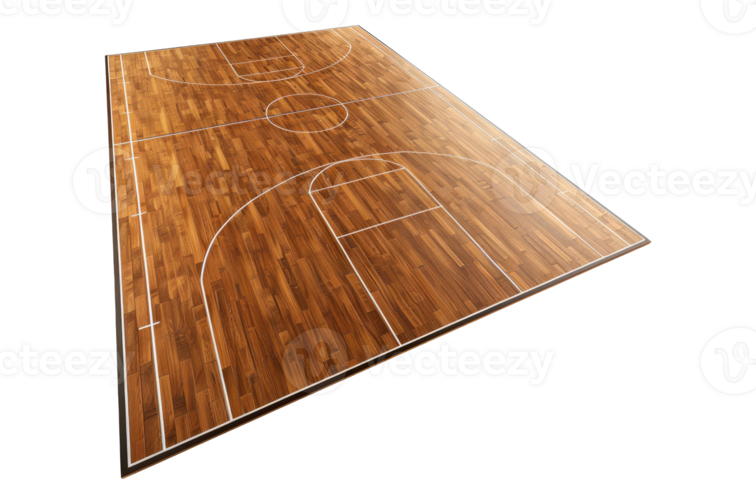Hardwood volleyball court isolated on transparent background. png
