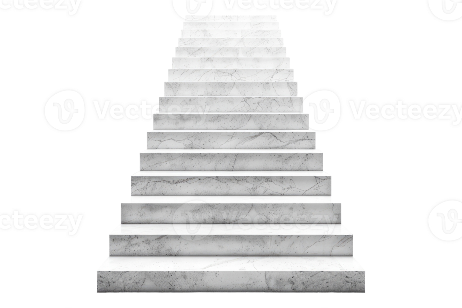 White stairs isolated on transparent background. png
