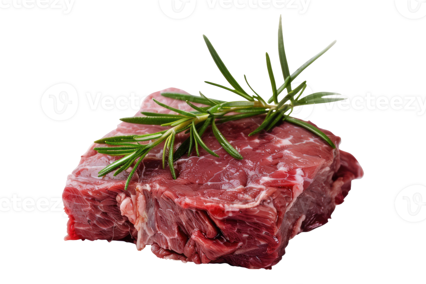 Beef meat steak with rosemary isolated on transparent background. png