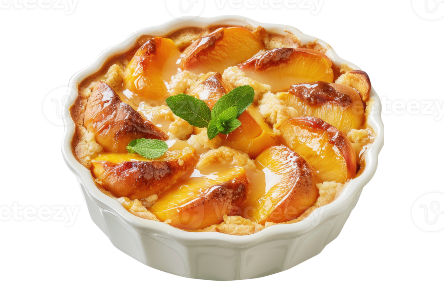 Peach cobbler isolated on transparent background. png
