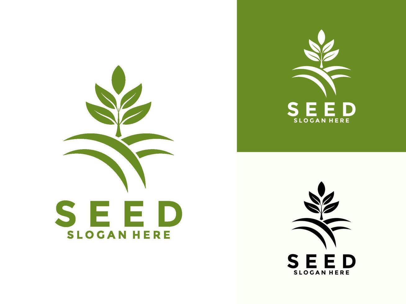 Seed Growth Logo , Plant logo design for farming, agriculture, farm field, natural harvest, farmer association and more. vector
