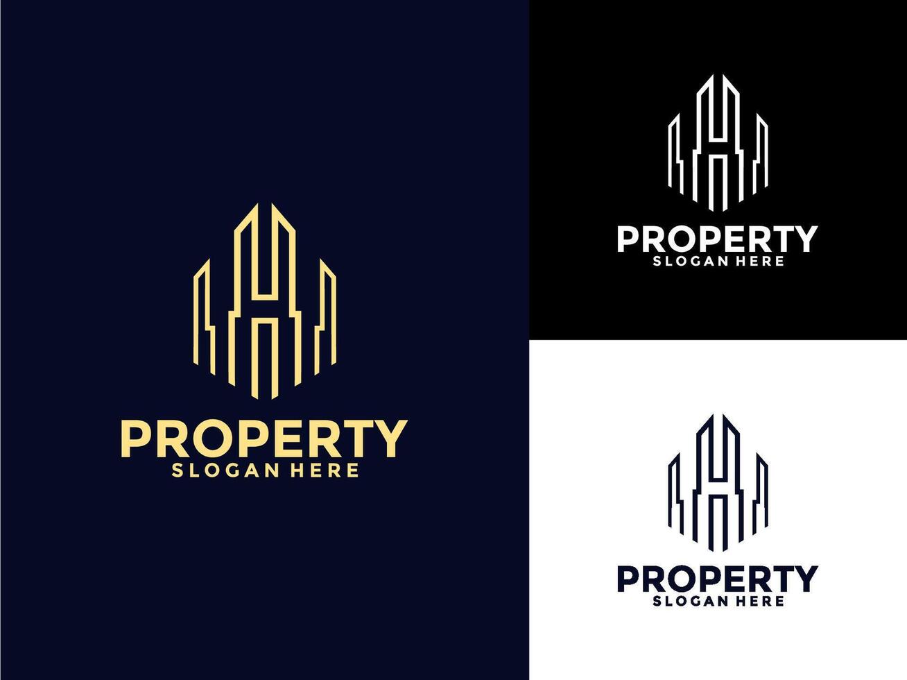Property Modern logo icon, Abstract Building Apartment property with letter H logo template vector