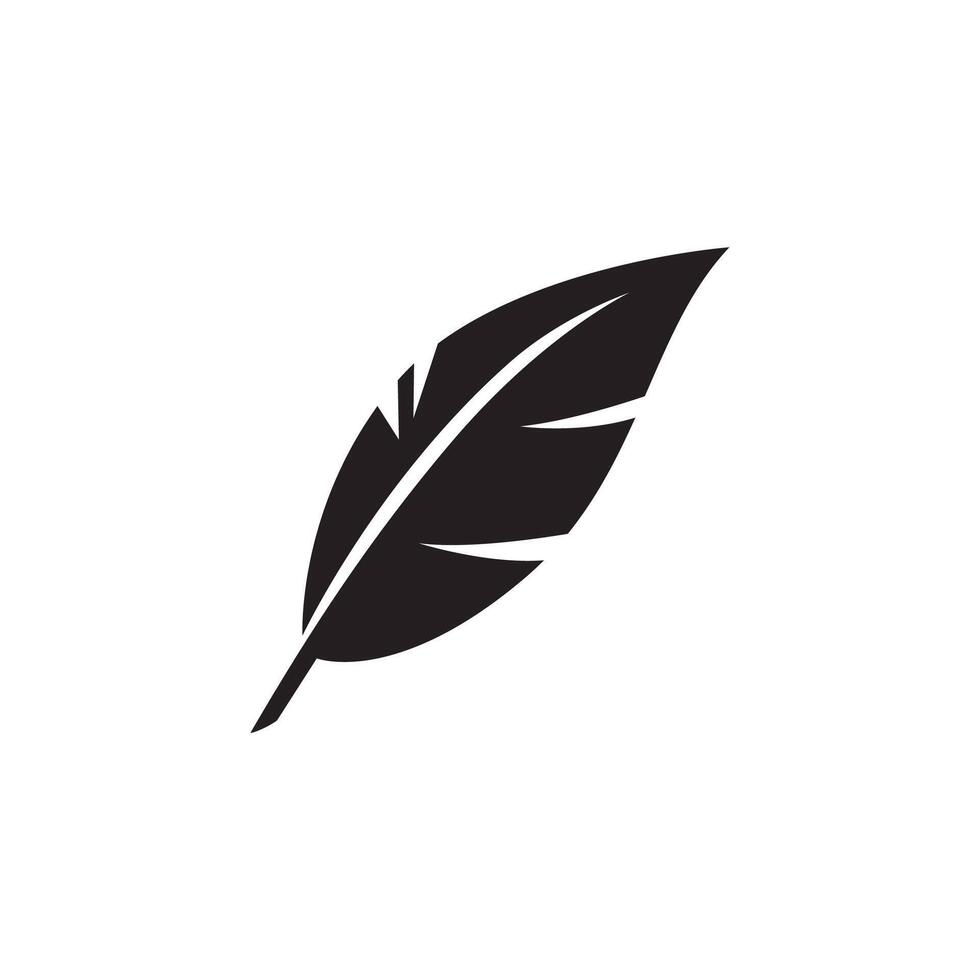 Feather icon. Bird feather silhouette symbol. Plumelet collection isolated. illustration. vector