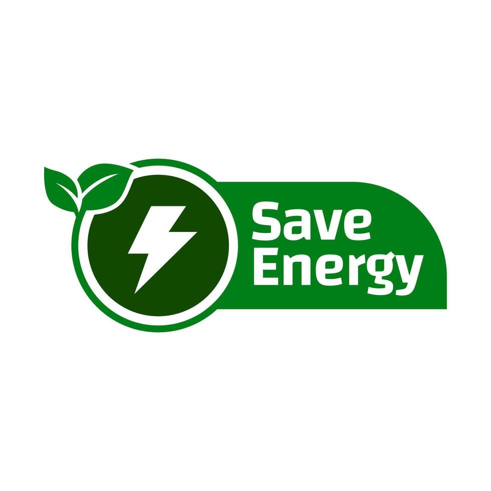 Save energy icon. Energy saving symbol vector