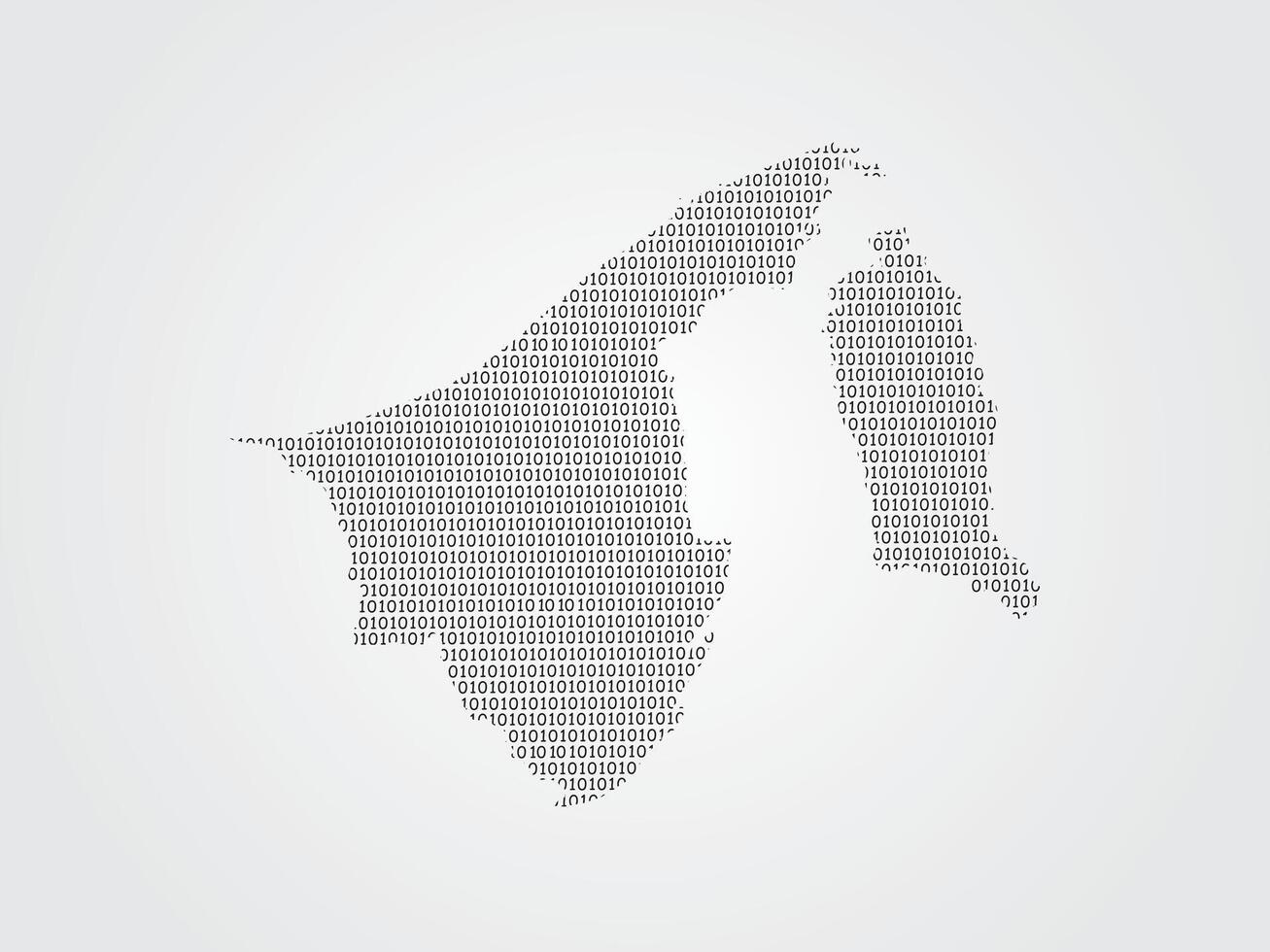 Brunei map using binary digits or numbers on light background vector