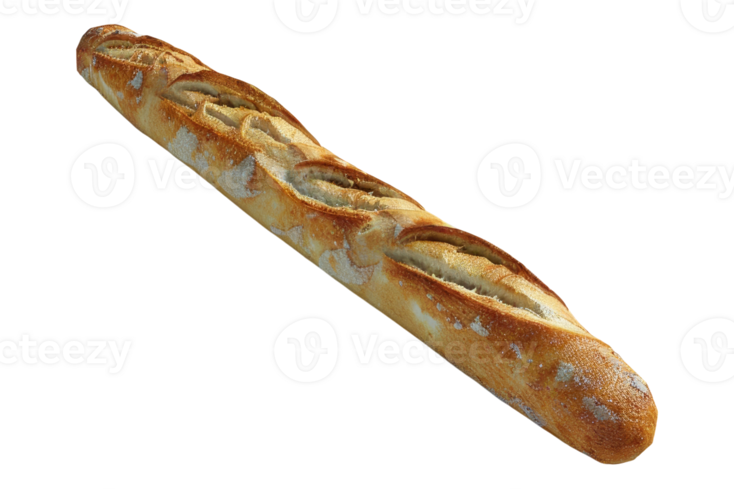French baguette isolated on transparent background. png