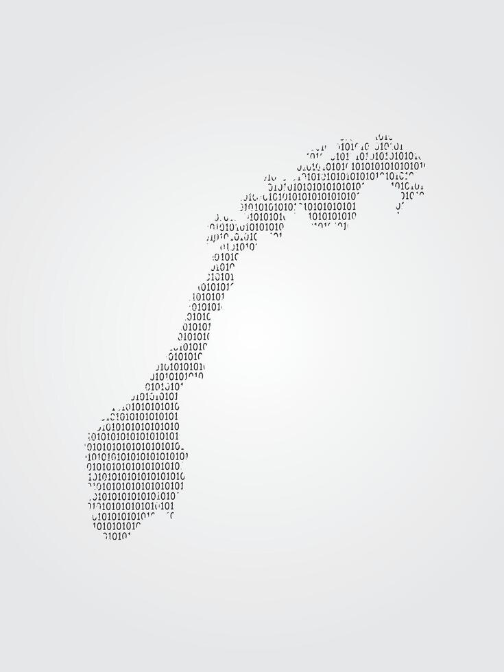 Norway map using binary digits or numbers on light background vector