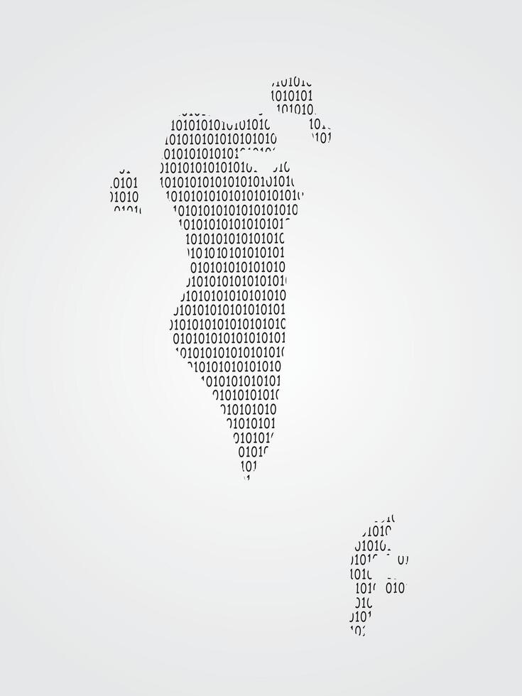 Bahrain map using binary digits or numbers on light background vector