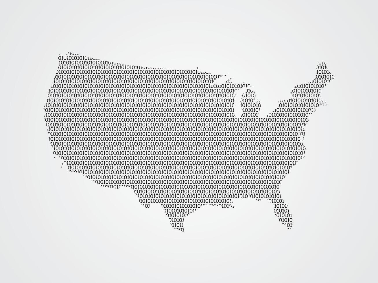 Estados Unidos o unido estados de America mapa utilizando binario números o señales vector