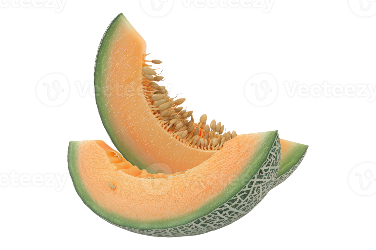 Cantaloupe bliss isolated on transparent background. png