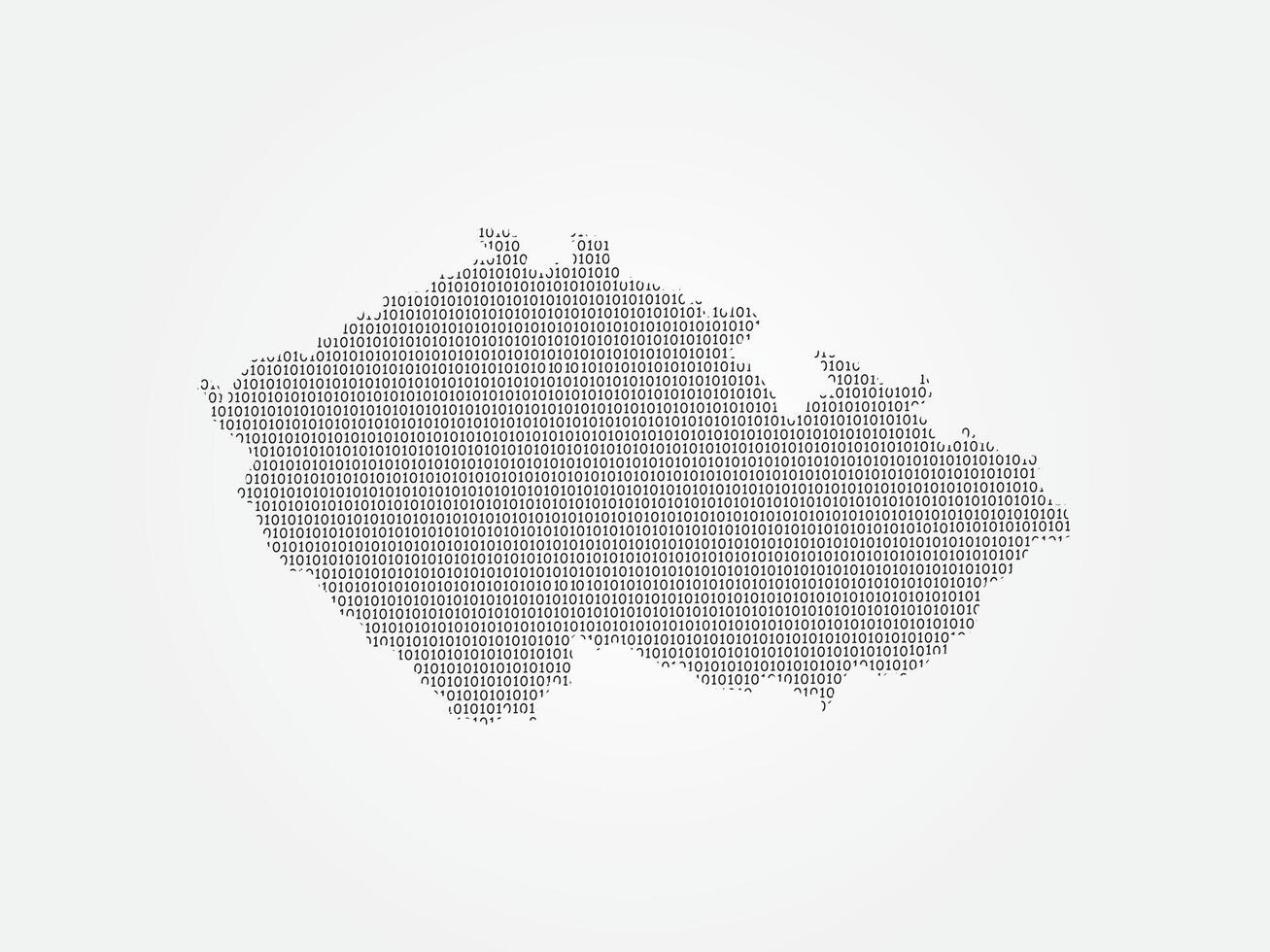 Czech Republic map using binary digits or numbers on light background vector