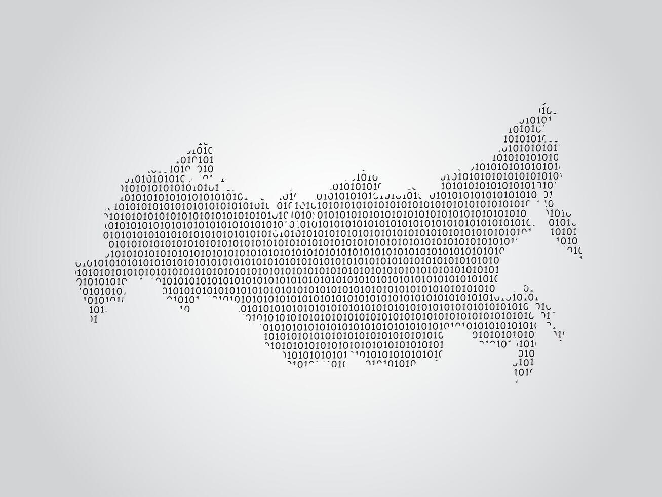 Russia map using binary numbers or signs vector