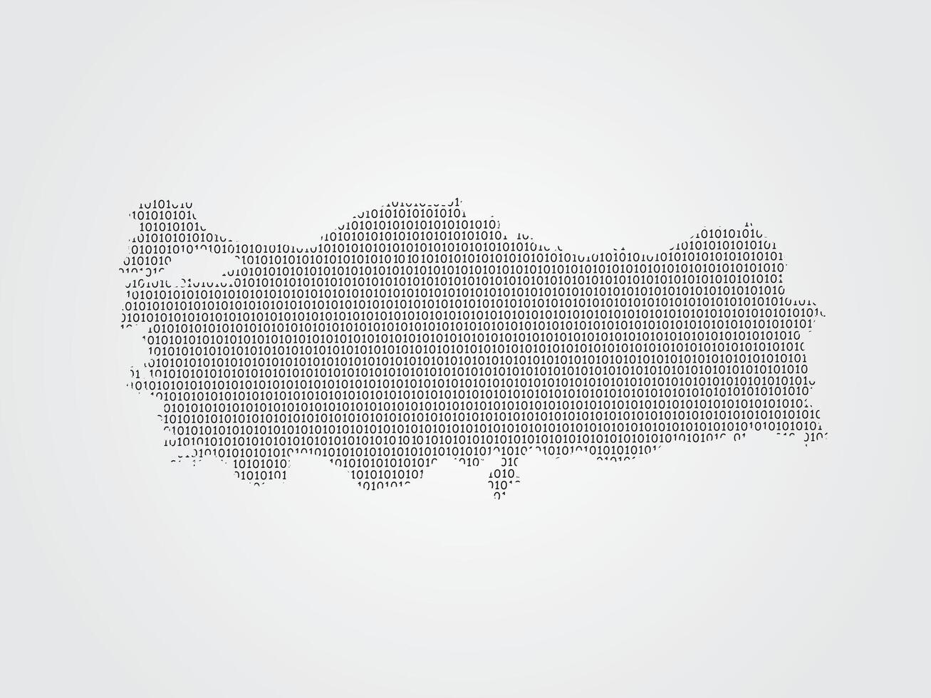 Turkey map using binary codes on white background vector