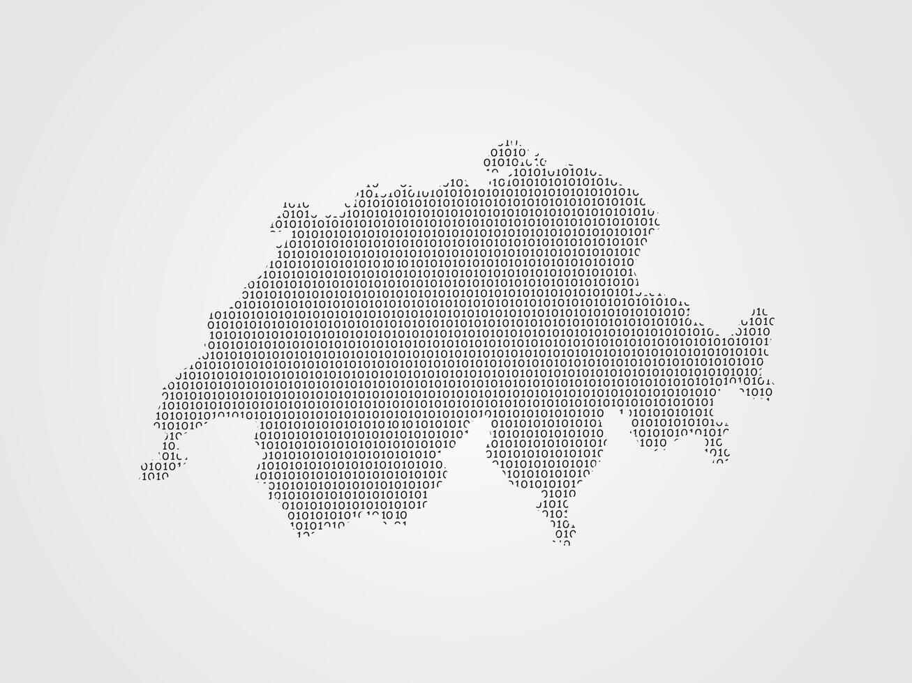 Switzerland map using binary digits or numbers on light background vector