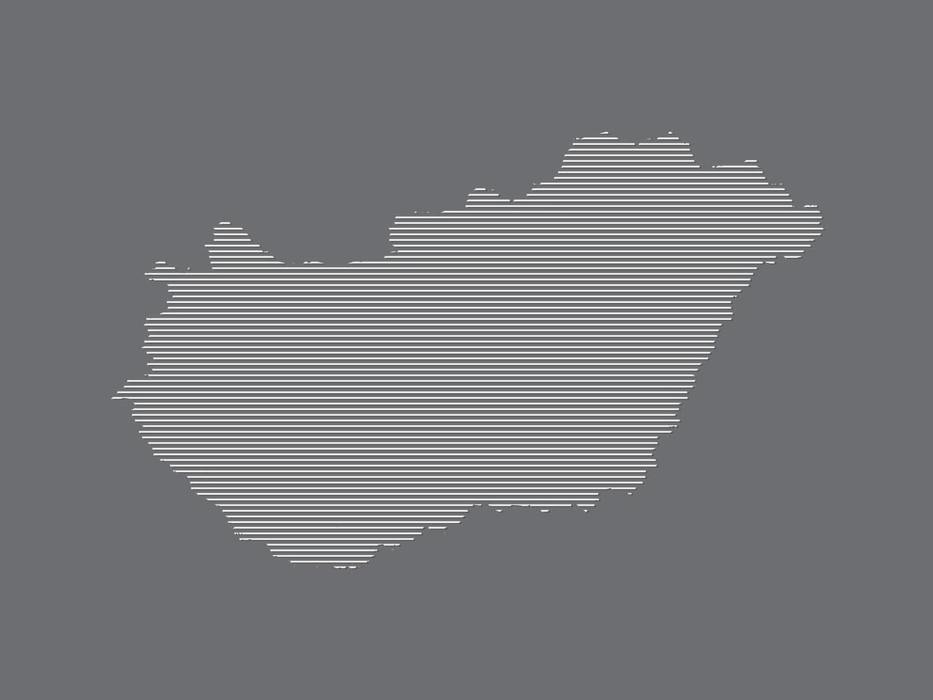 Hungary map illustration using simple straight lines vector