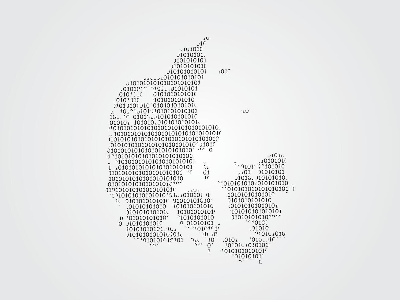 Denmark map using binary digits or numbers on light background vector