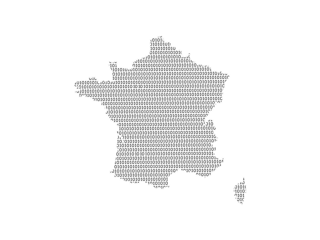 France map using binary digits or numbers on light background vector