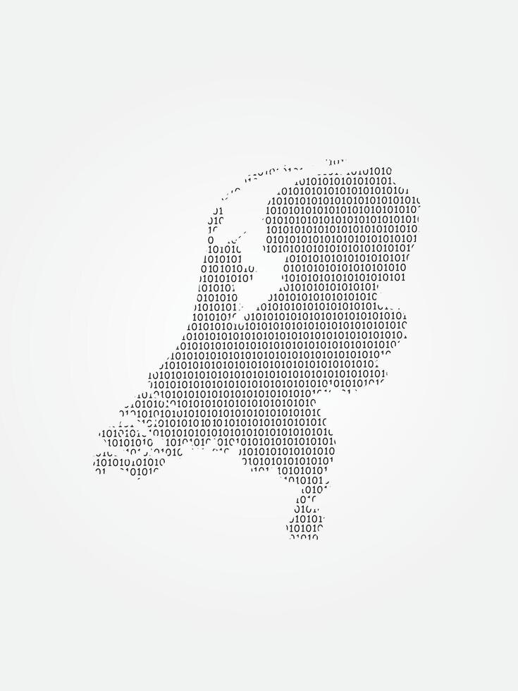 Netherlands map using binary digits or numbers on light background vector