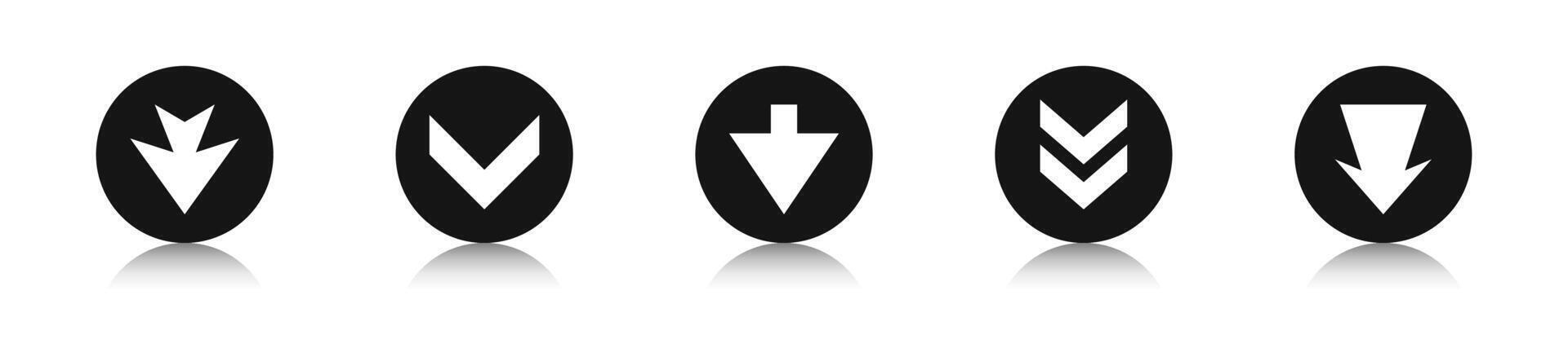 Arrow in circle set. Arrows motion button collection. vector