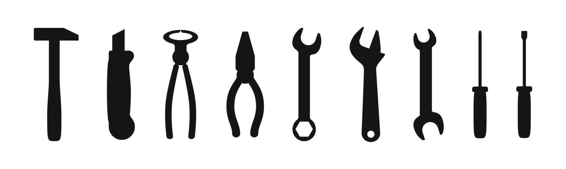 Construction worker tools icon set. vector