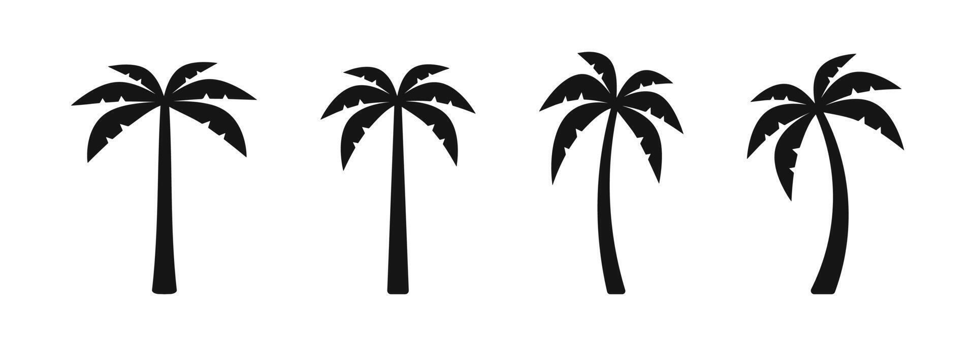 Palm tree silhouette icons. vector