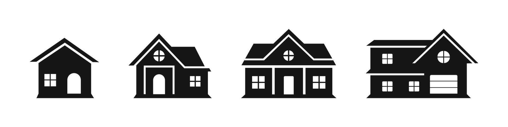 House flat icon set. Real estate icons. vector