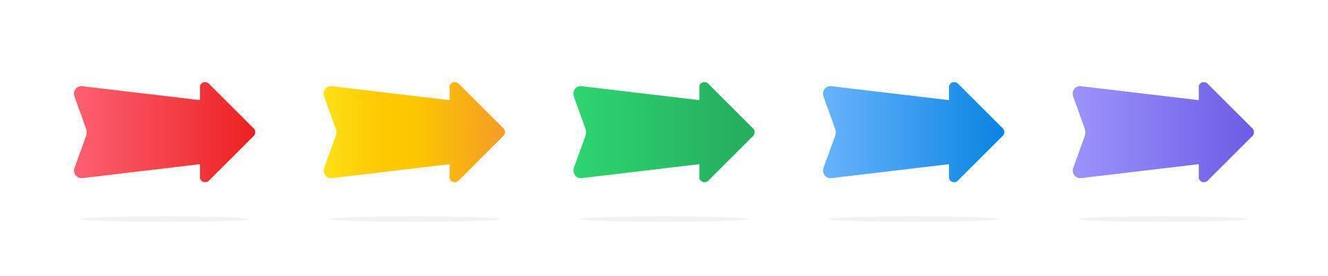 Arrow bright gradient set. Arrows motion button collection. vector