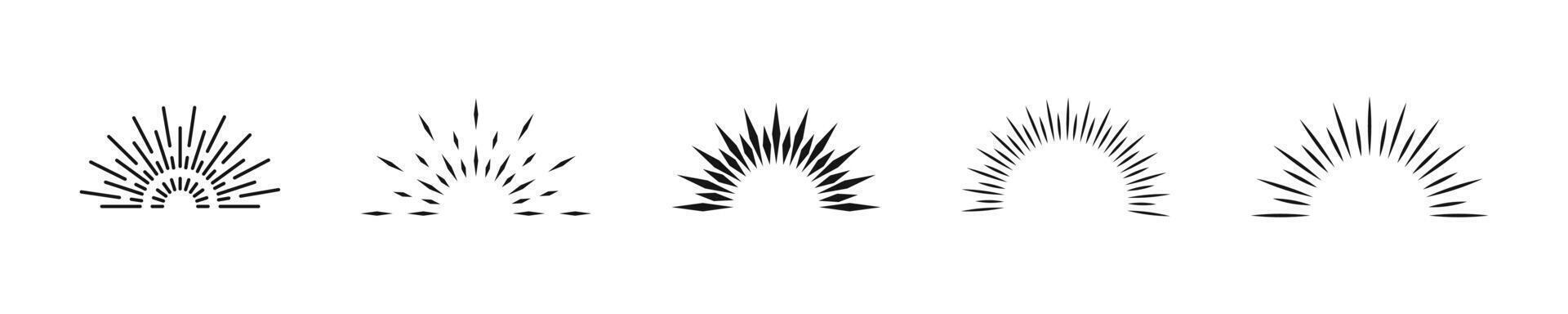 Burst set. Flat sunburst icons. vector