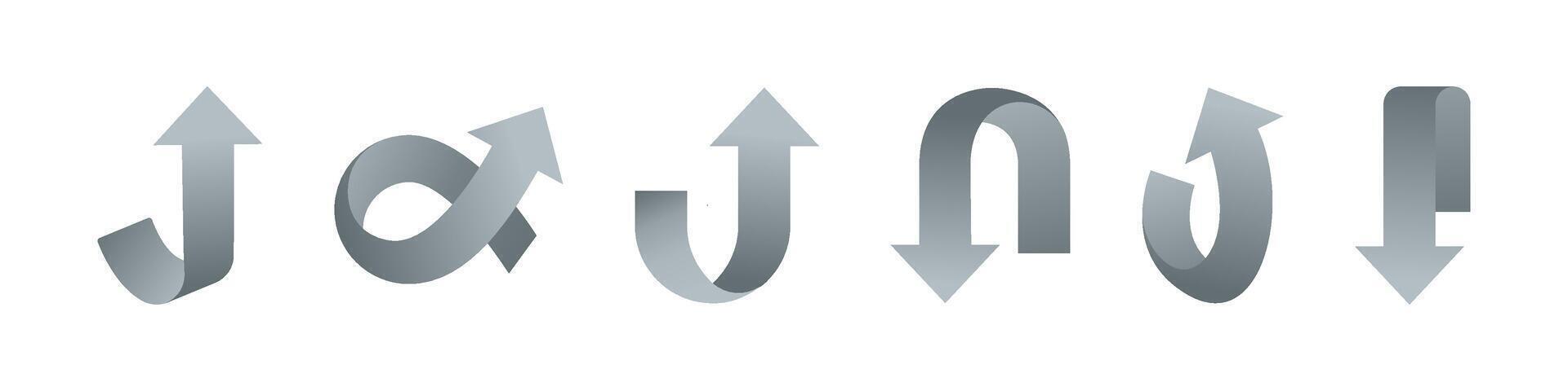 Arrow realistic set. Arrows round collection. vector