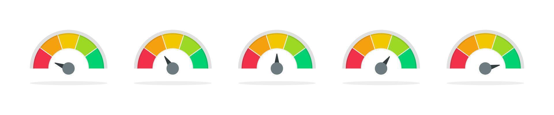 Gauge dial set. Measurement concept illustration. vector