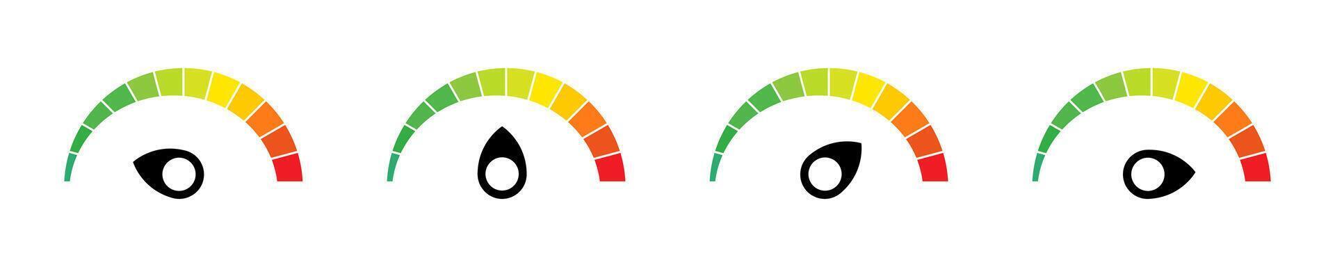 Gauge dial set. Measurement concept illustration. vector