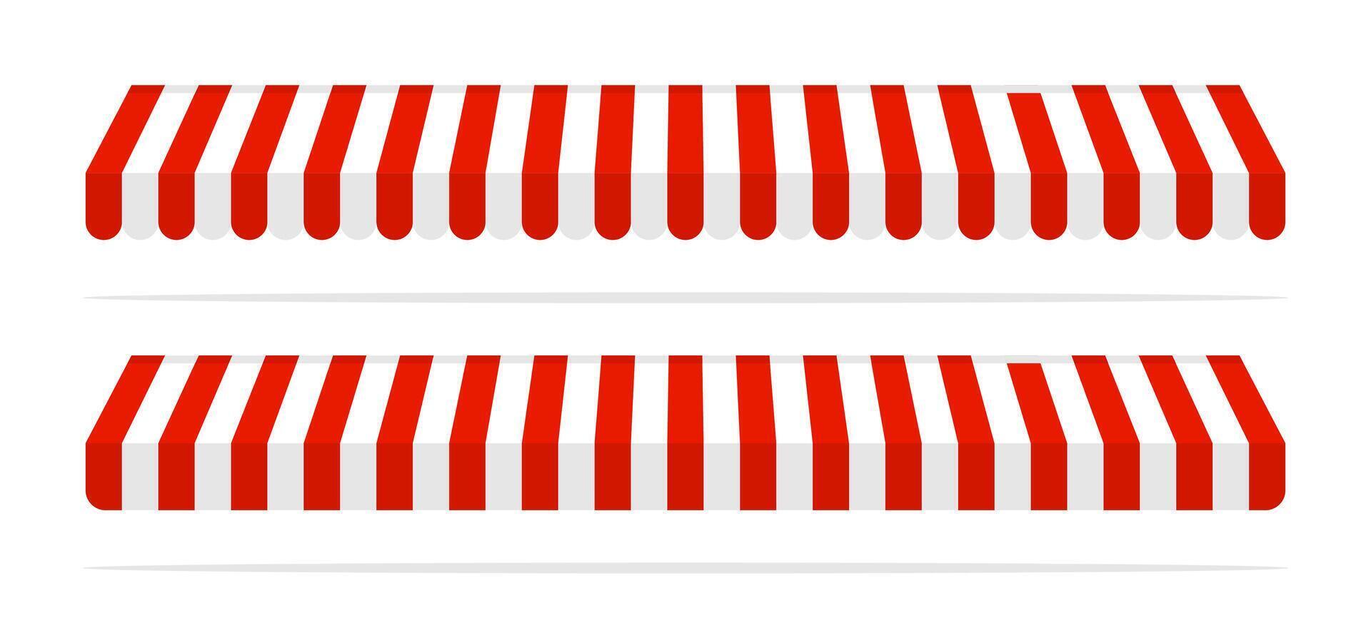 Store marquee set. Striped market tent illustration. vector
