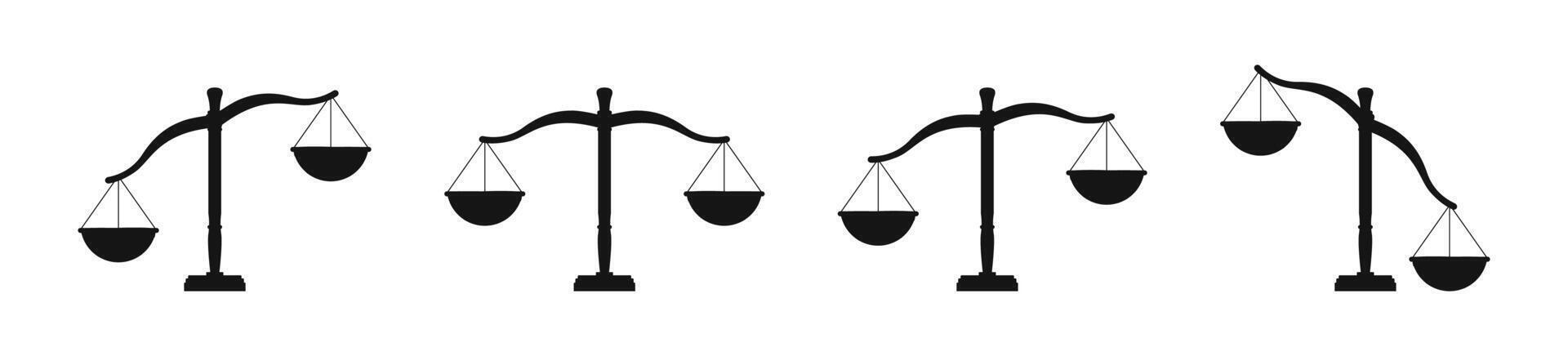 Scales icon set. Weight balance scale icons. vector
