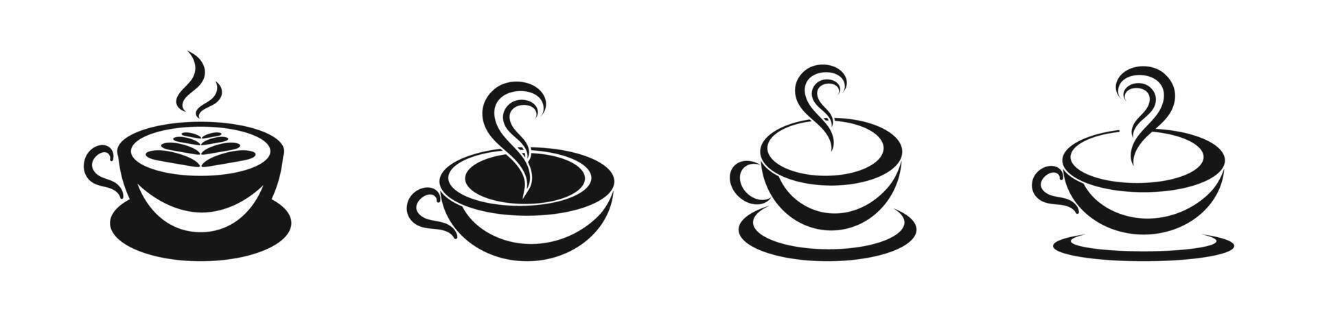 Coffee cup icon. Cafe mug logotype collection. vector