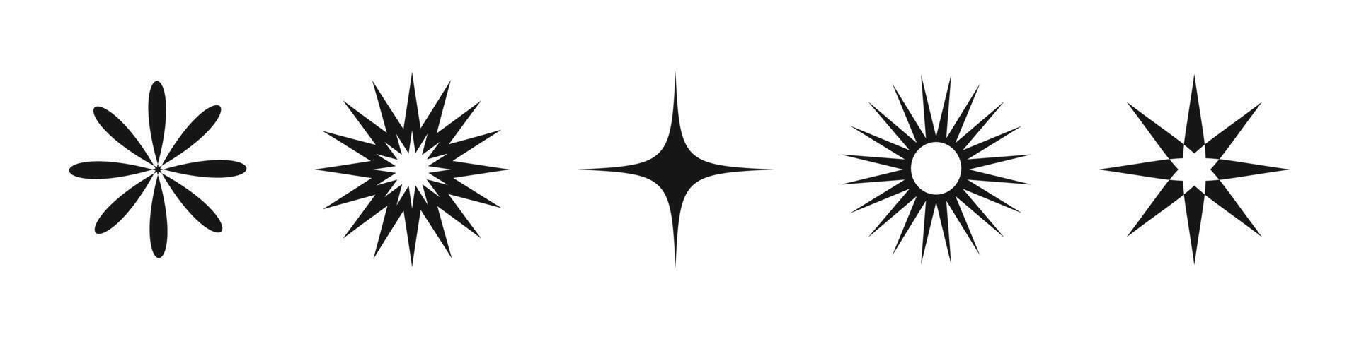 Abstract star icons. Stars decorative element set. vector