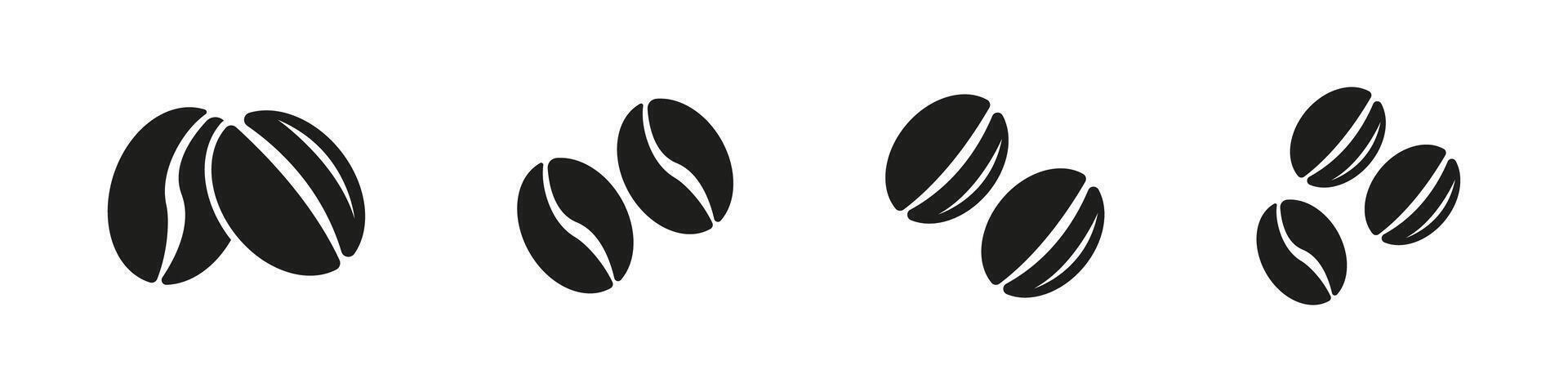 Coffee beans icon set. Cocoa bean icons. vector