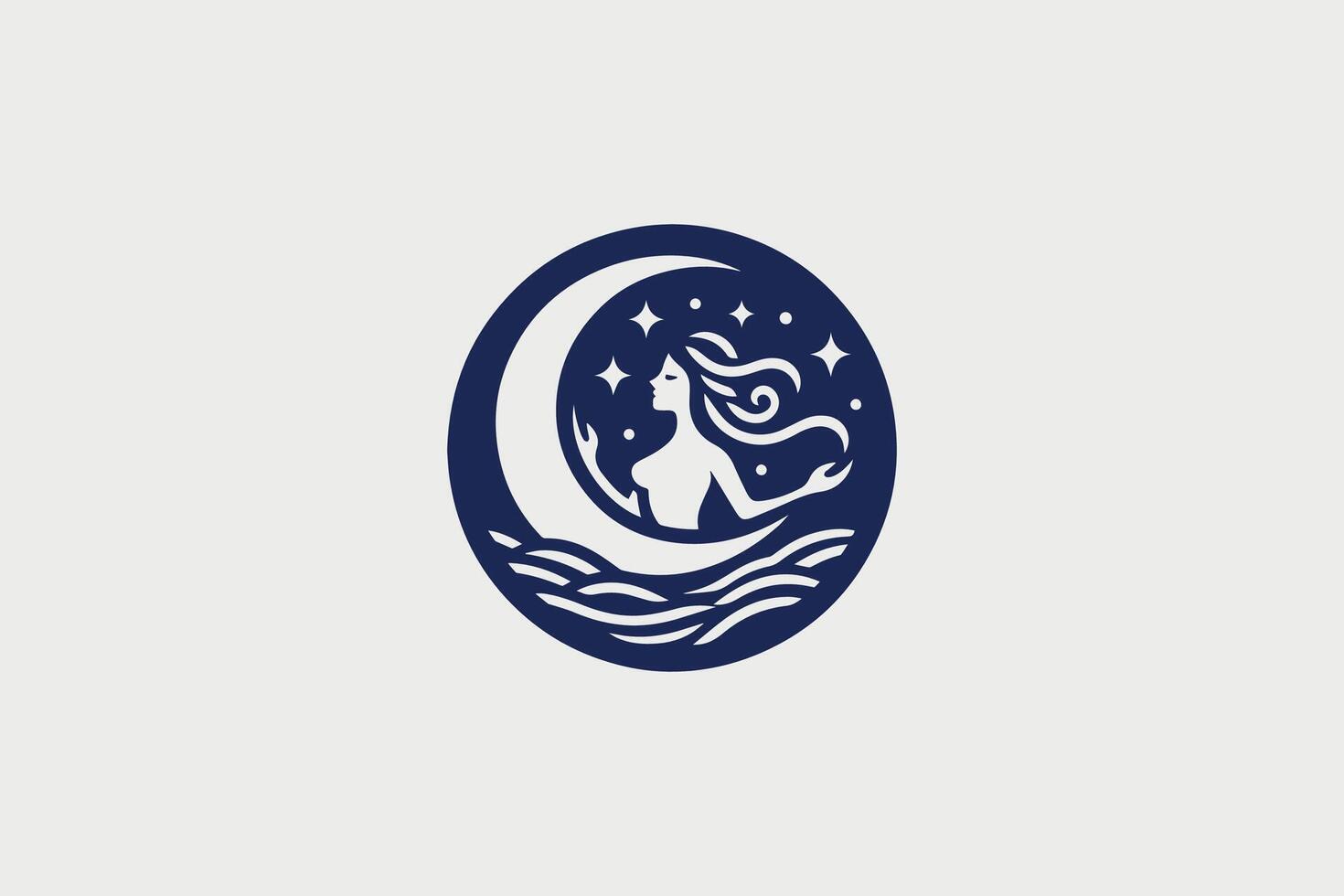 Moon goddess logo fo sale vector
