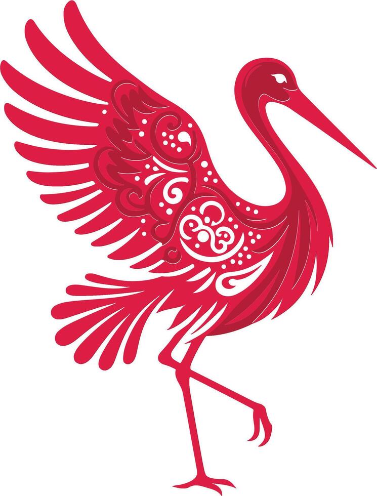 Poland - White Stork, modern decorative art vector