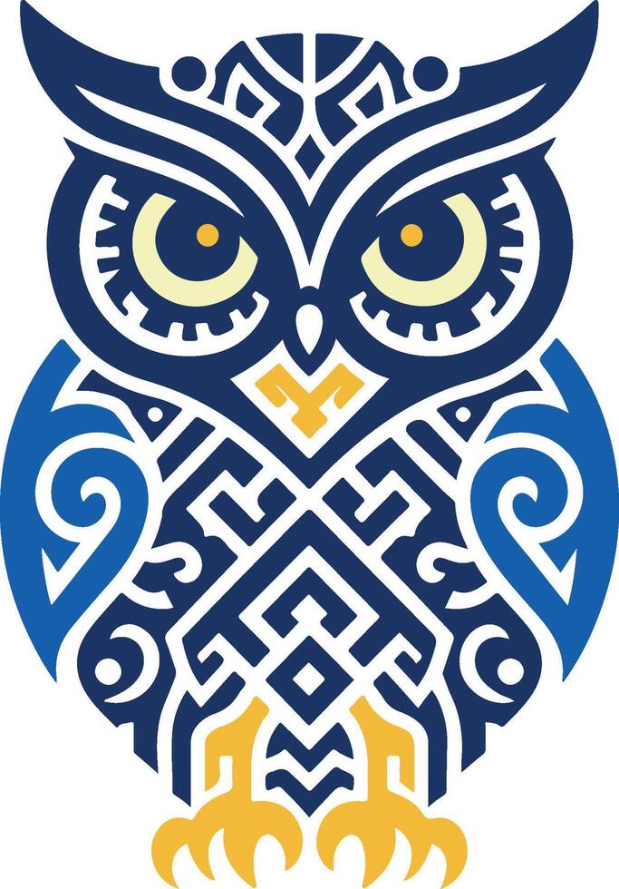 Greece - Little Owl, modern decorative art vector