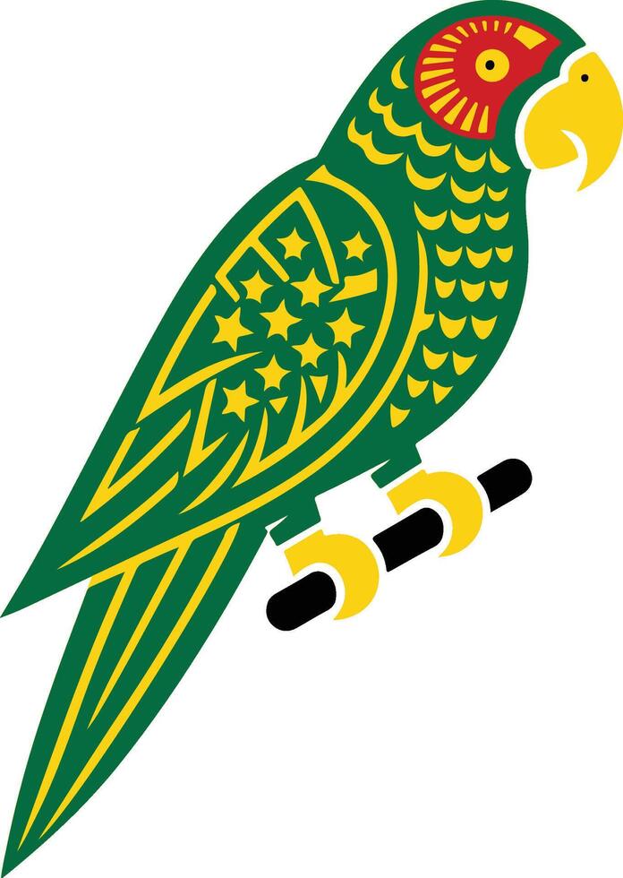 Ghana - Grey Parrot, modern decorative art vector