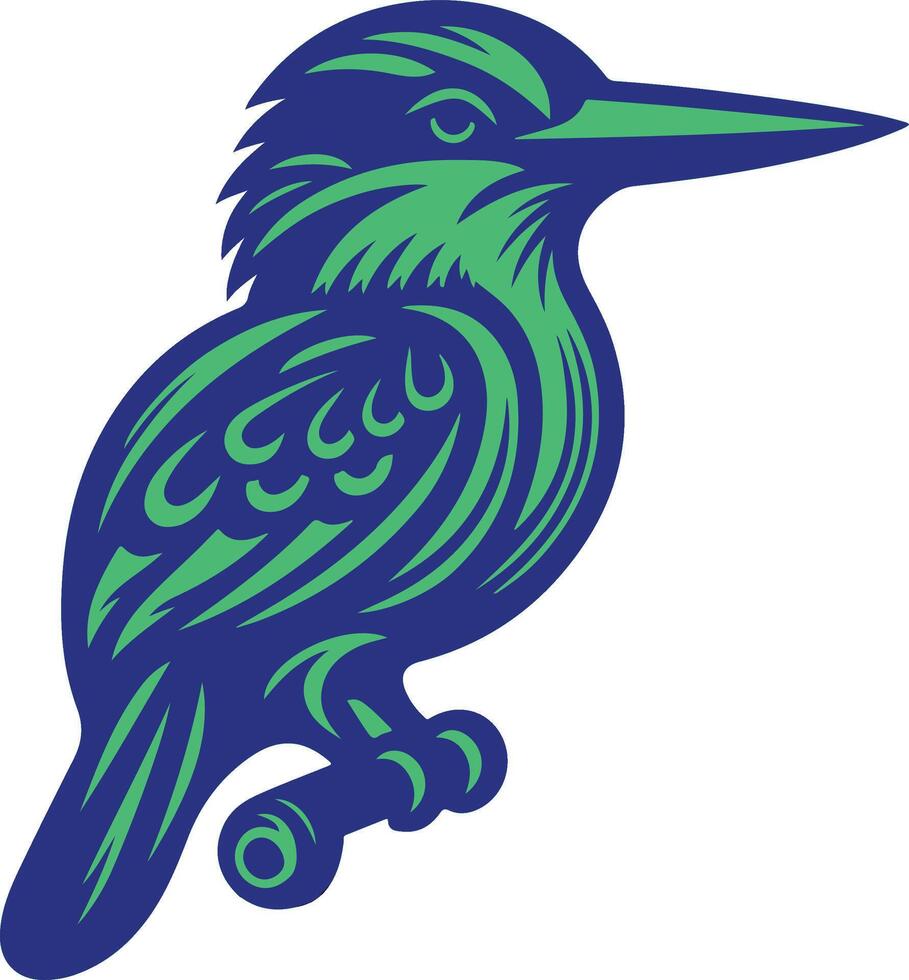Lesotho - Malachite Kingfisher, modern decorative art vector
