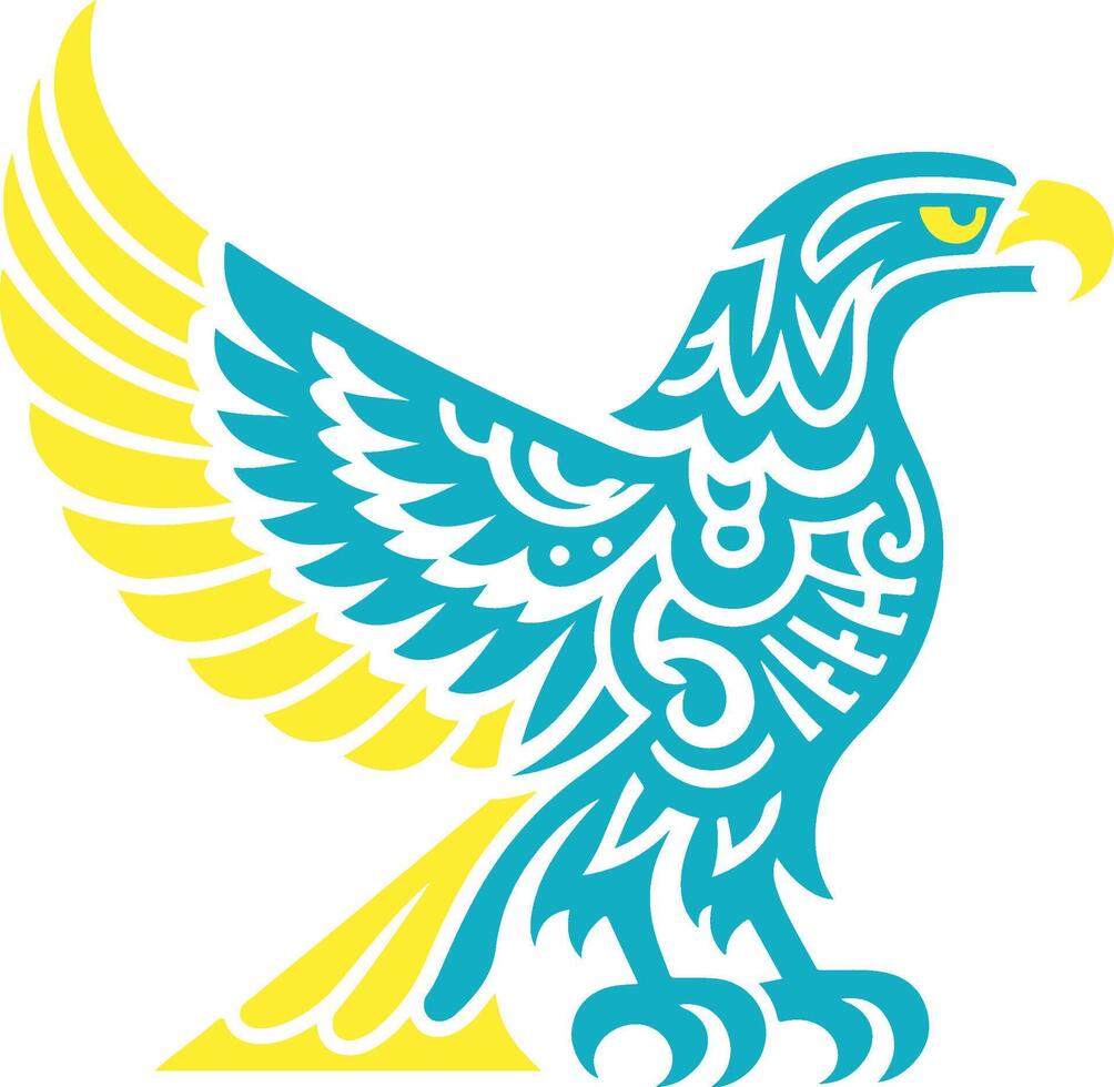 Kazakhstan - Steppe Eagle, modern decorative art vector